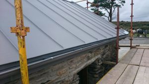 Zinc Roofing with Scaffold